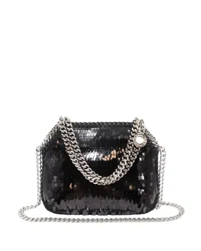 Mini Falabella Sequined Shoulder Bag in Black