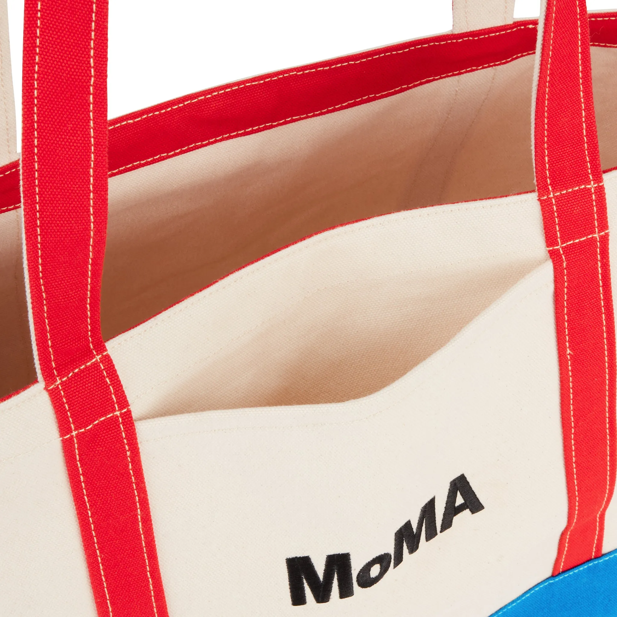 MoMA Baggu Heavyweight Canvas Tote - Red/ Blue