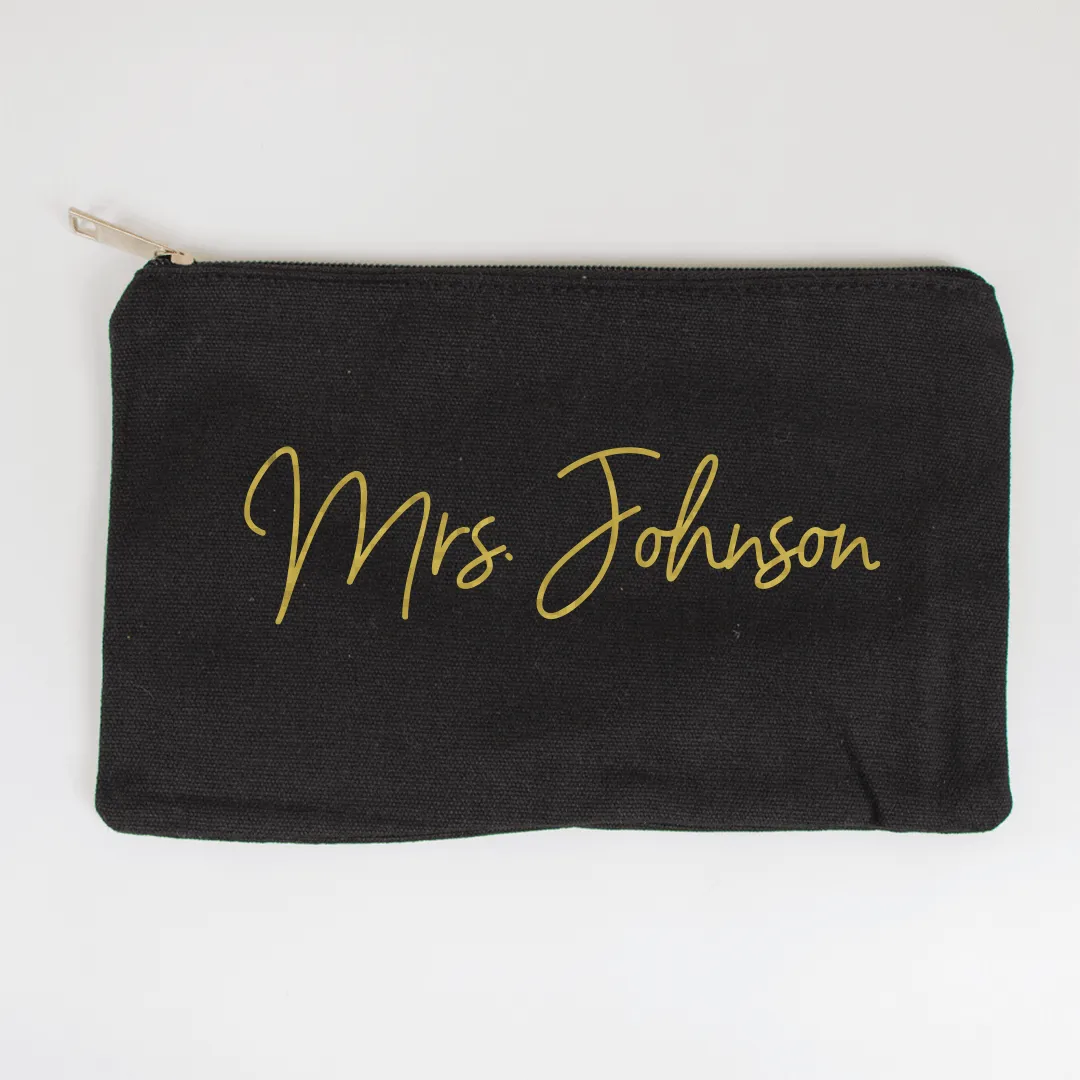 Mrs. Last Name Makeup Bag