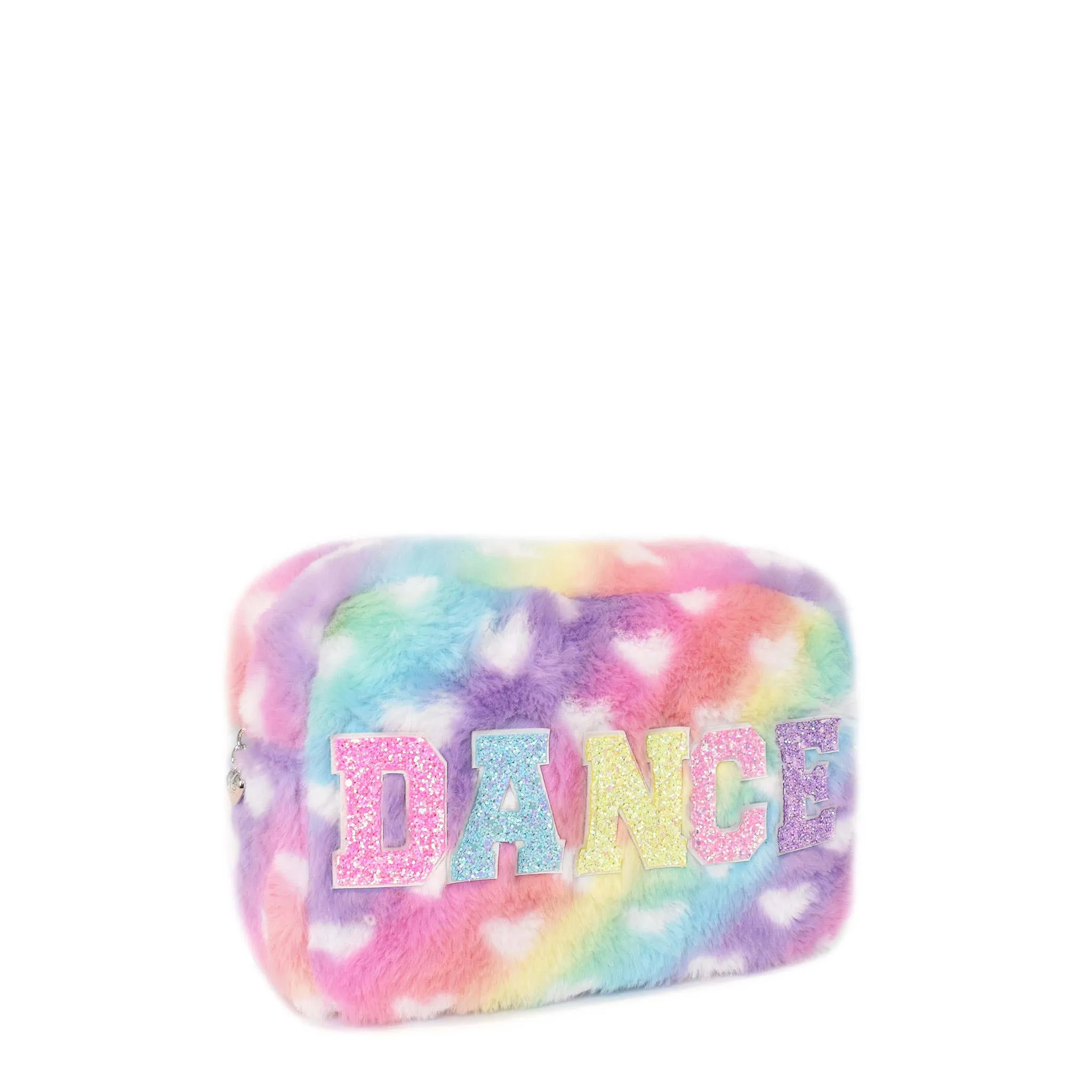 OMG Accessories - 'Dance' Heart-Printed Plush Pouch