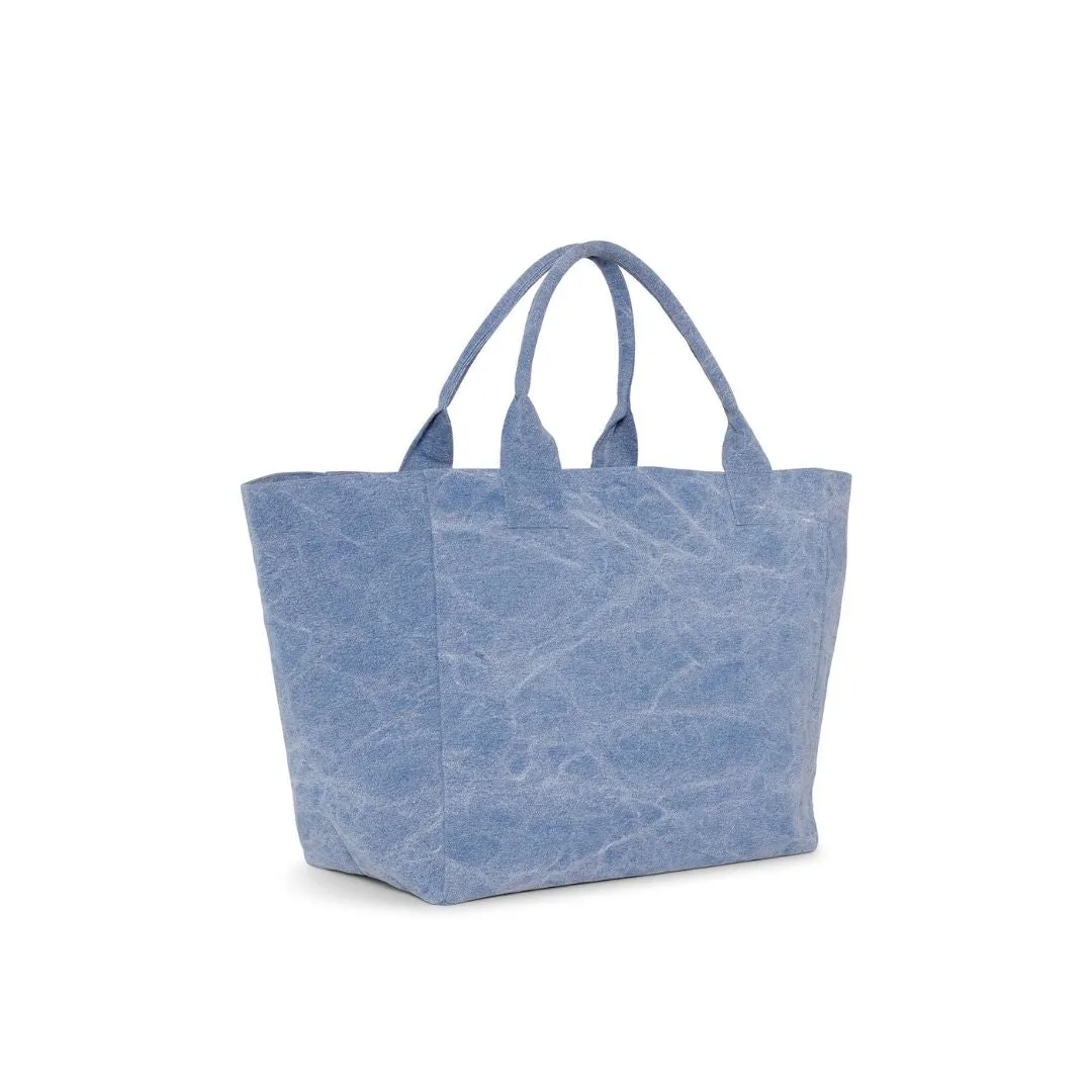 Oversized Canvas Tote Bag (Light Blue Vintage)