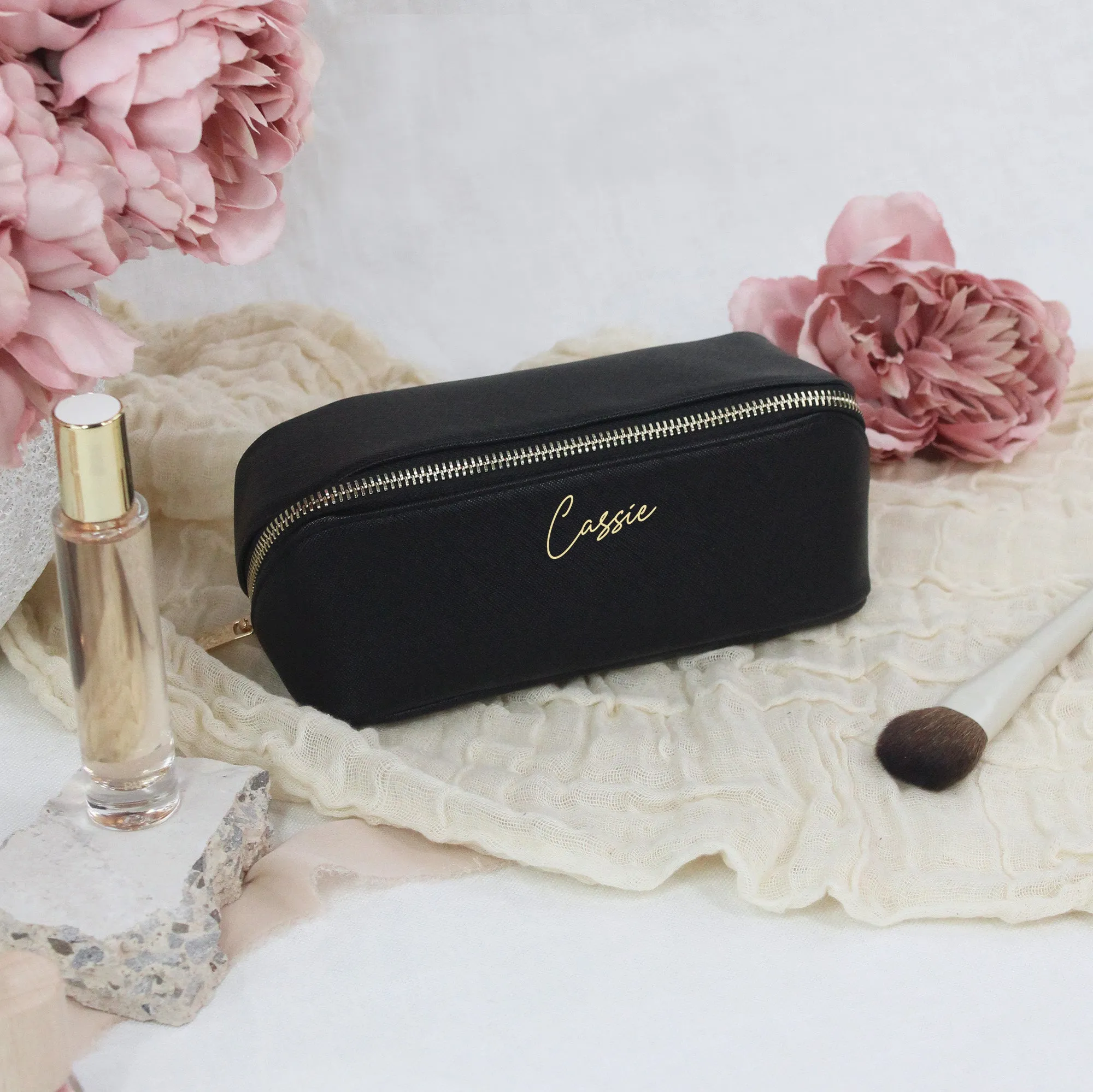 Personalised Luxury Flat Lay Bridesmaid Make Up Bag