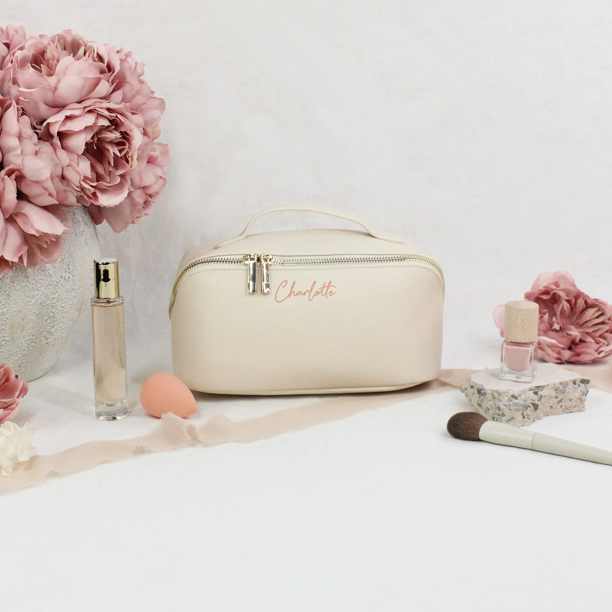 Personalised Luxury Flat Lay Bridesmaid Make Up Bag