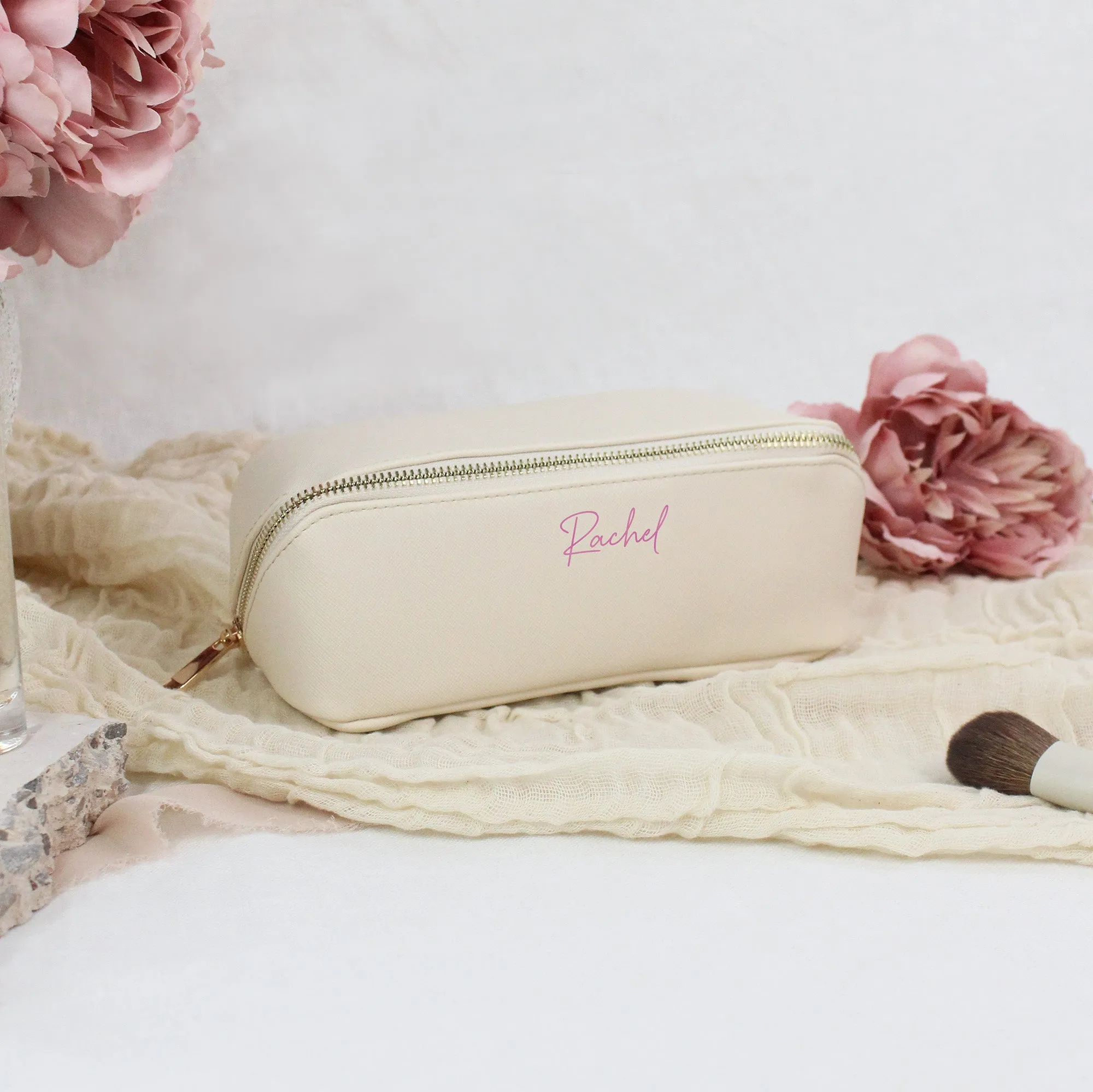 Personalised Luxury Flat Lay Bridesmaid Make Up Bag