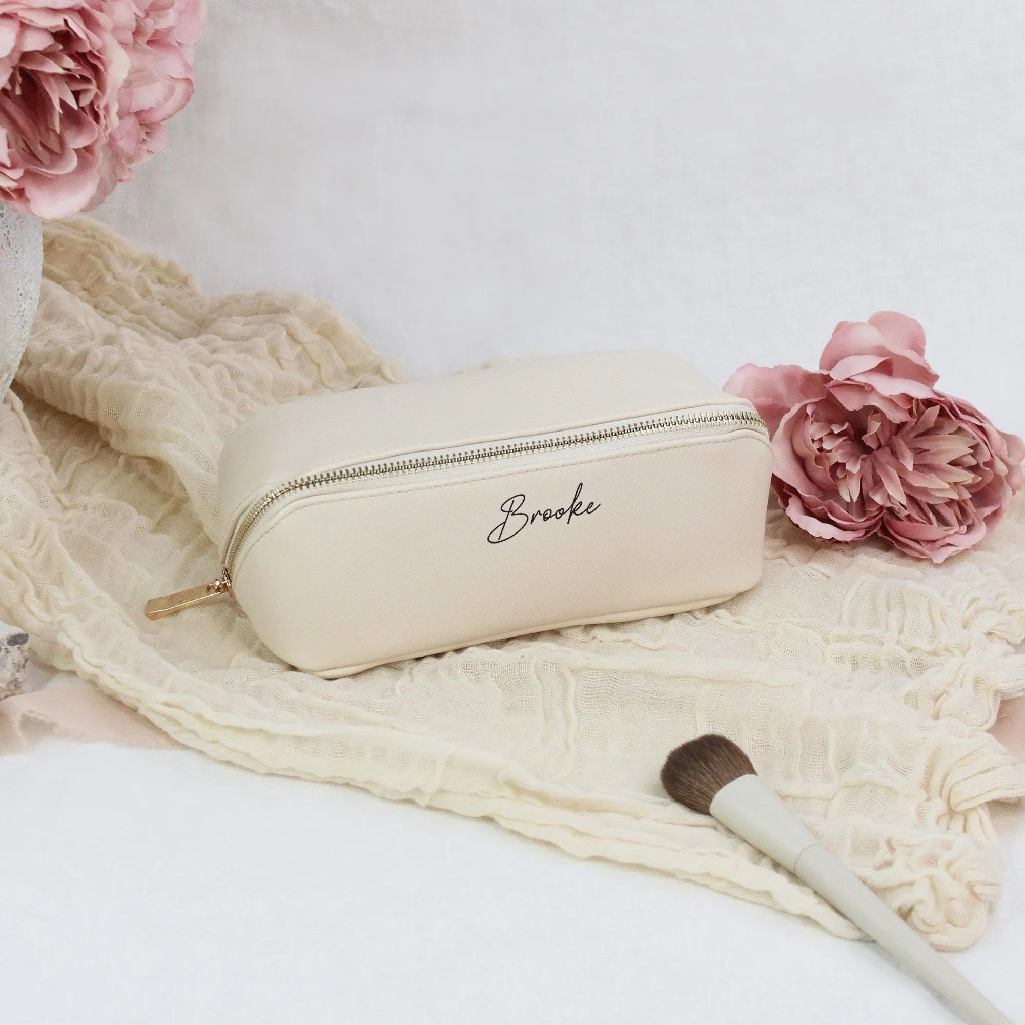 Personalised Luxury Flat Lay Bridesmaid Make Up Bag