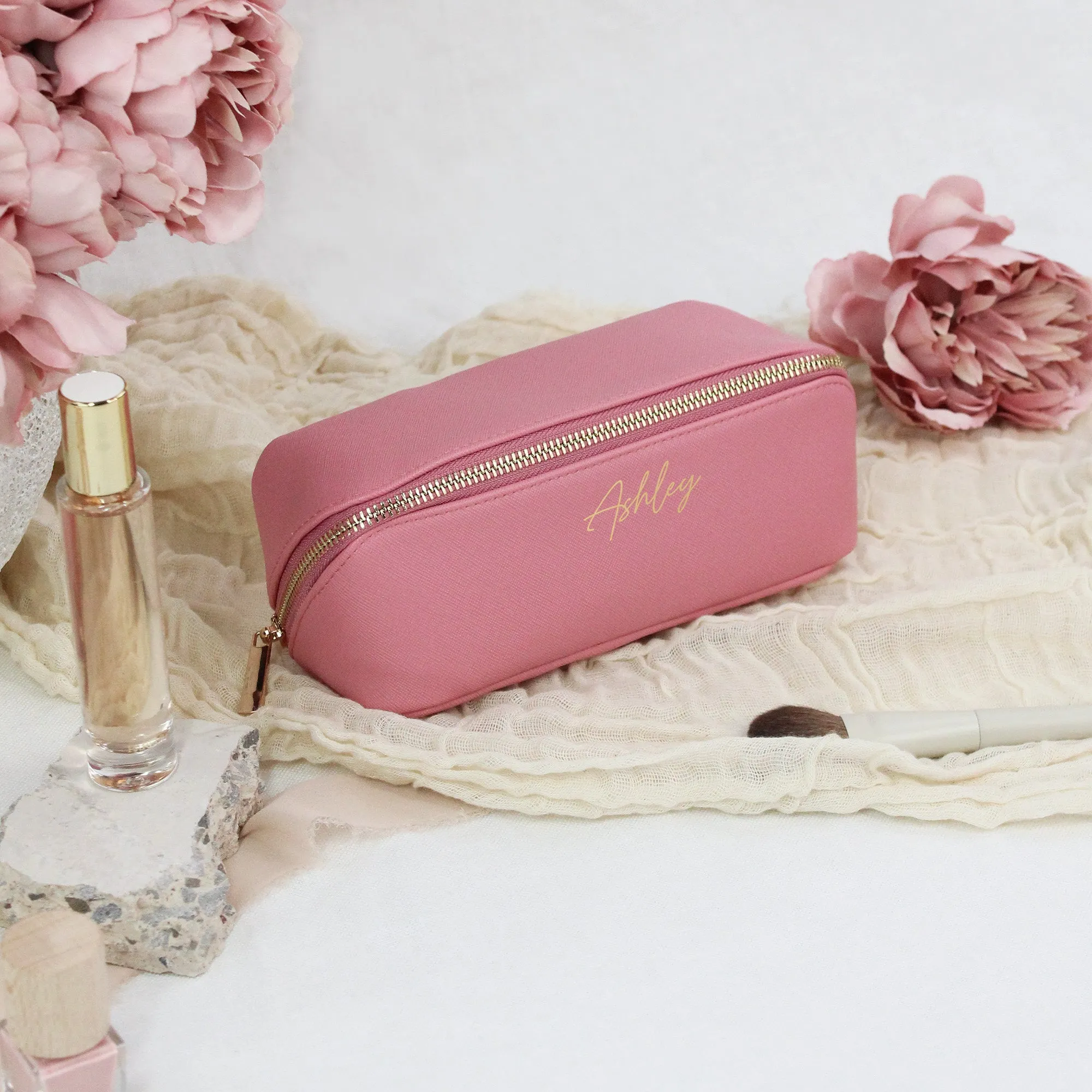 Personalised Luxury Flat Lay Bridesmaid Make Up Bag