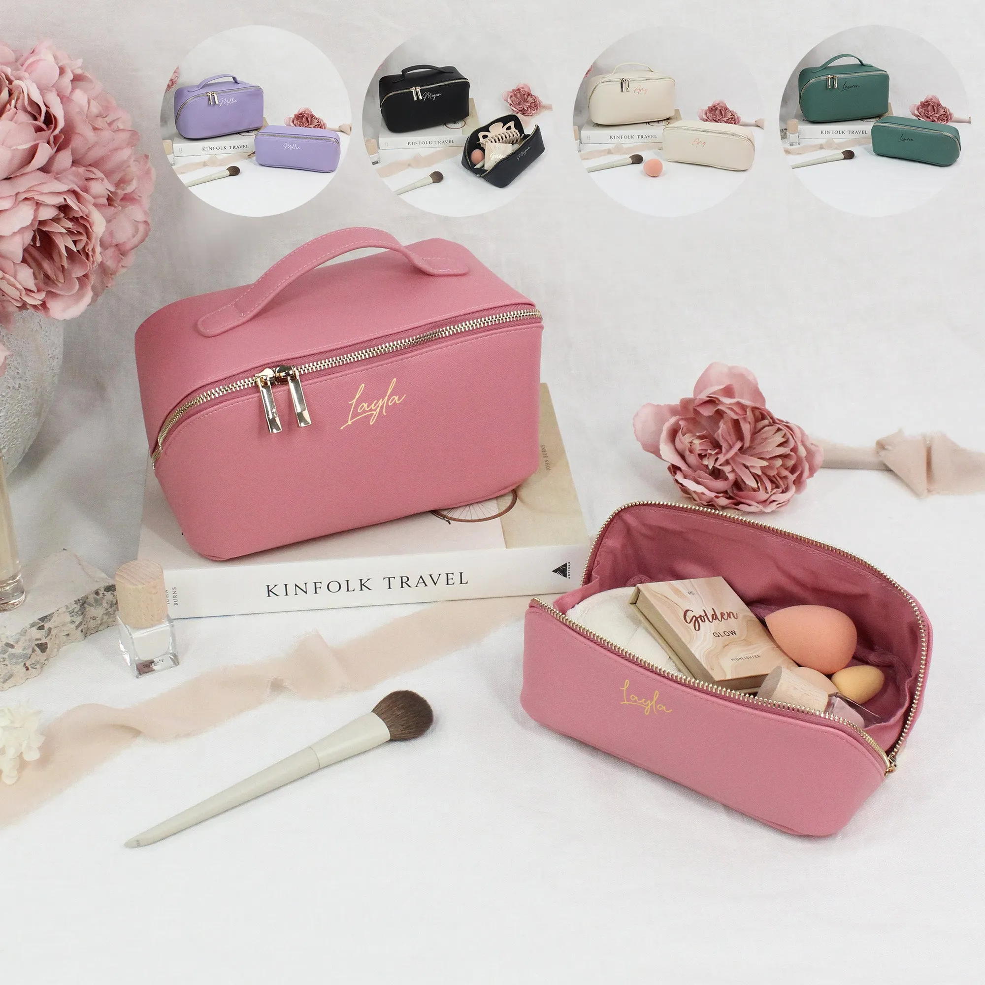 Personalised Luxury Flat Lay Bridesmaid Make Up Bag