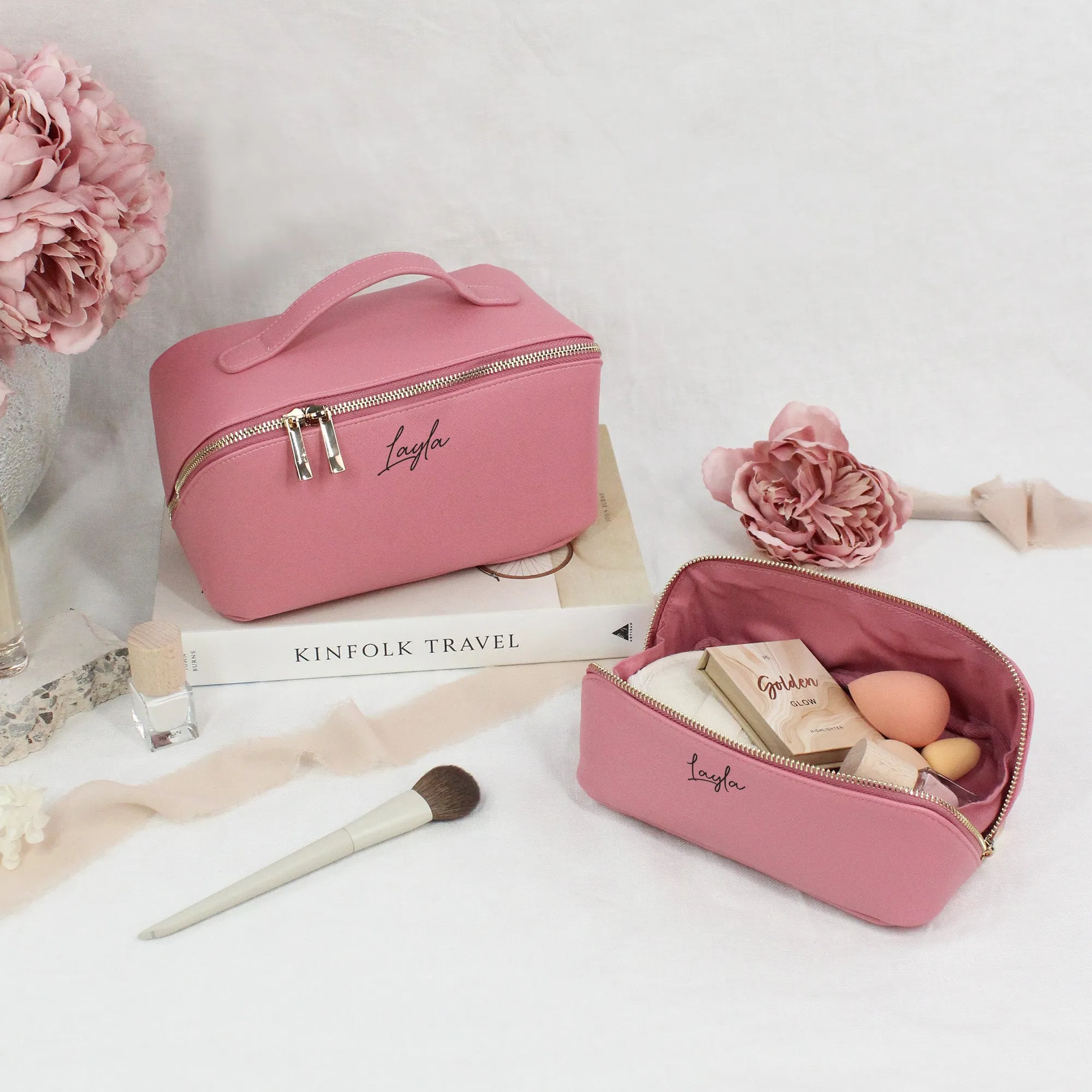 Personalised Luxury Flat Lay Bridesmaid Make Up Bag