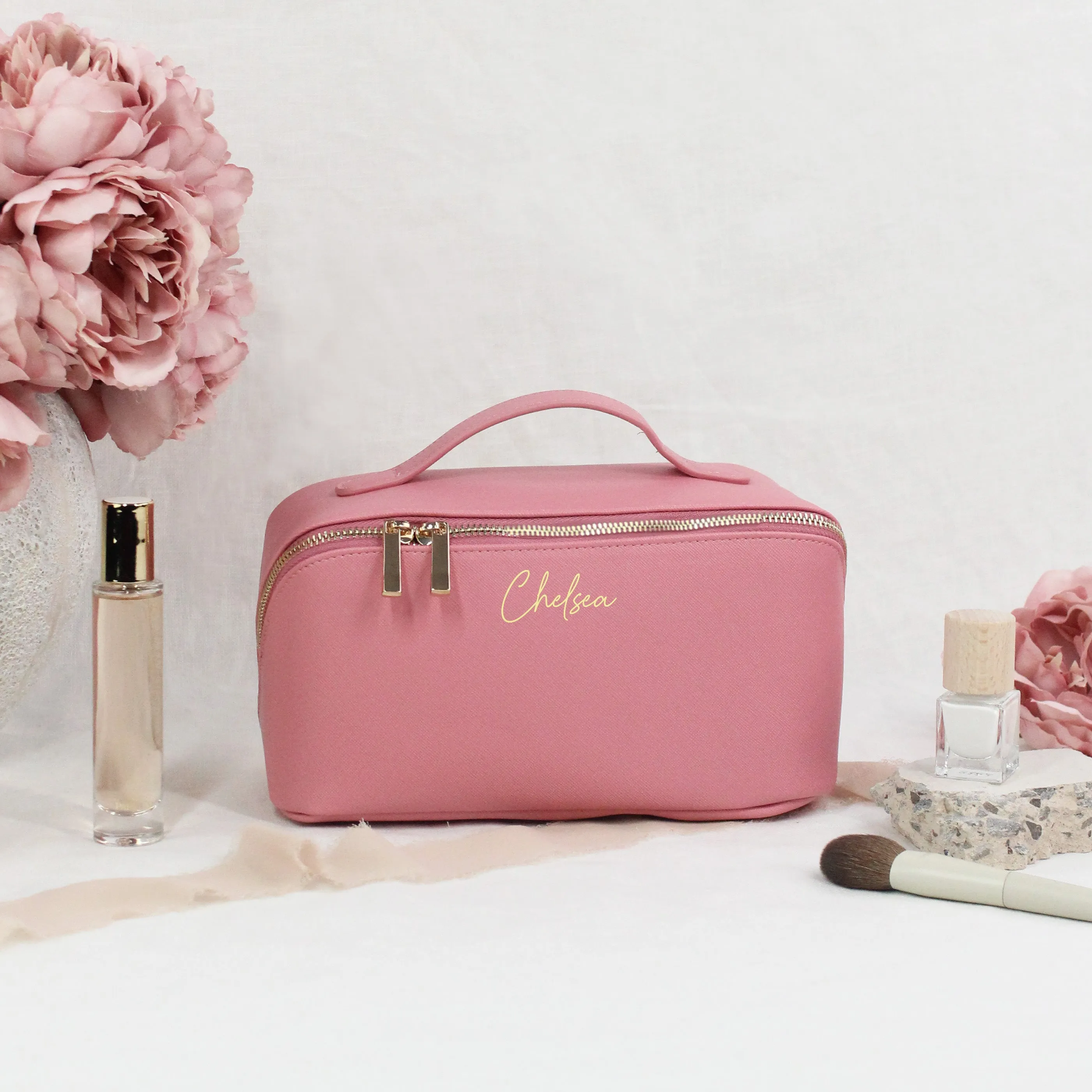 Personalised Luxury Flat Lay Bridesmaid Make Up Bag