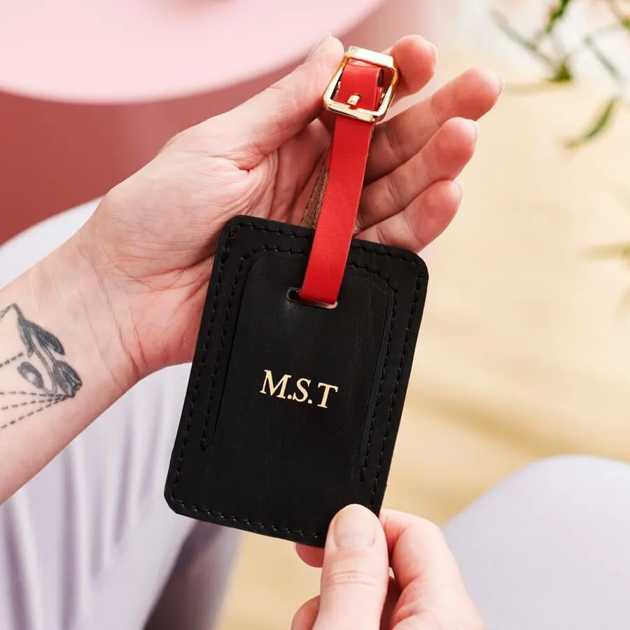 Personalised Luxury Leather Luggage Tag