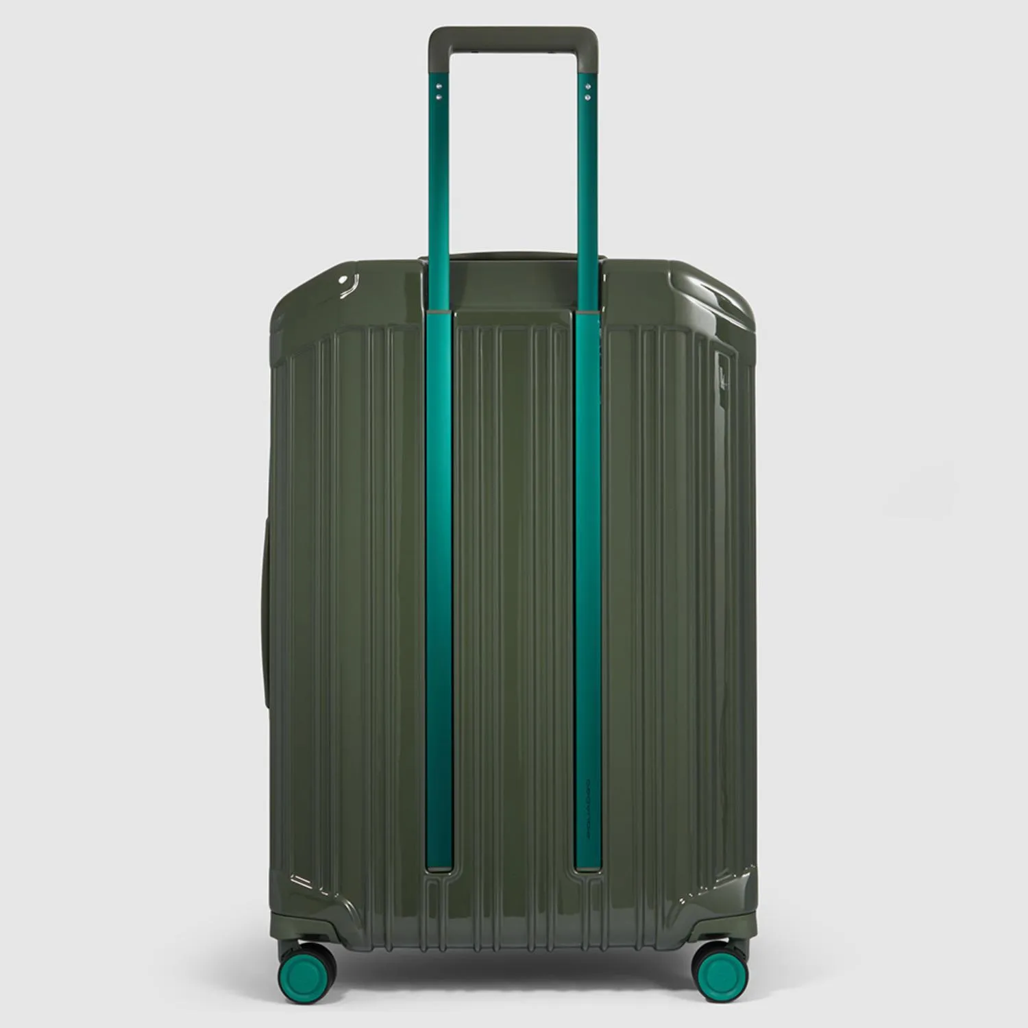 Piquadro Pq-Light Large Size Expandable Trolley With 4 Wheels In Polycarbonate Green