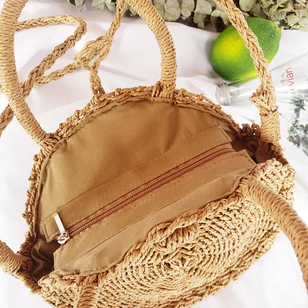 Round Straw Bags Summer Beach Bag Crossbody For Women