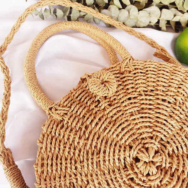 Round Straw Bags Summer Beach Bag Crossbody For Women