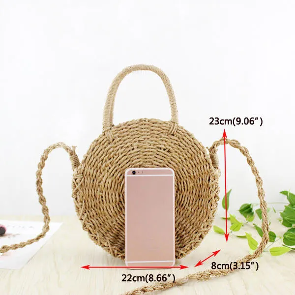 Round Straw Bags Summer Beach Bag Crossbody For Women