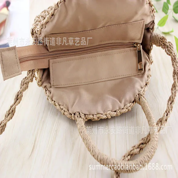 Round Straw Bags Summer Beach Bag Crossbody For Women