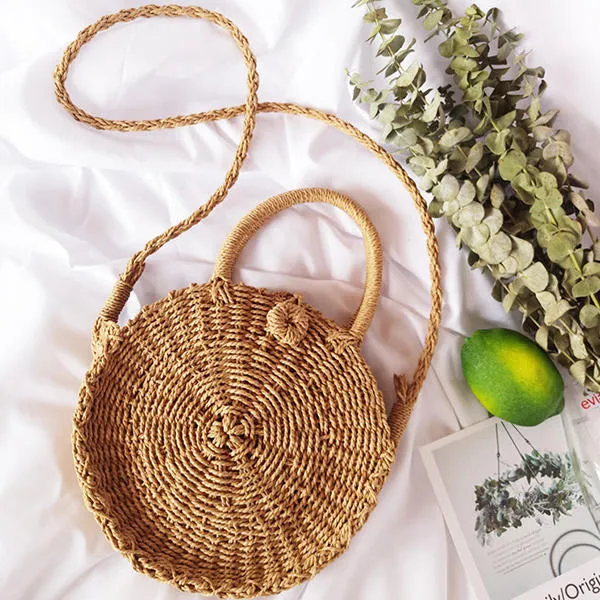 Round Straw Bags Summer Beach Bag Crossbody For Women