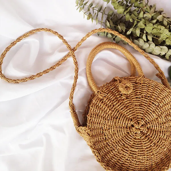 Round Straw Bags Summer Beach Bag Crossbody For Women