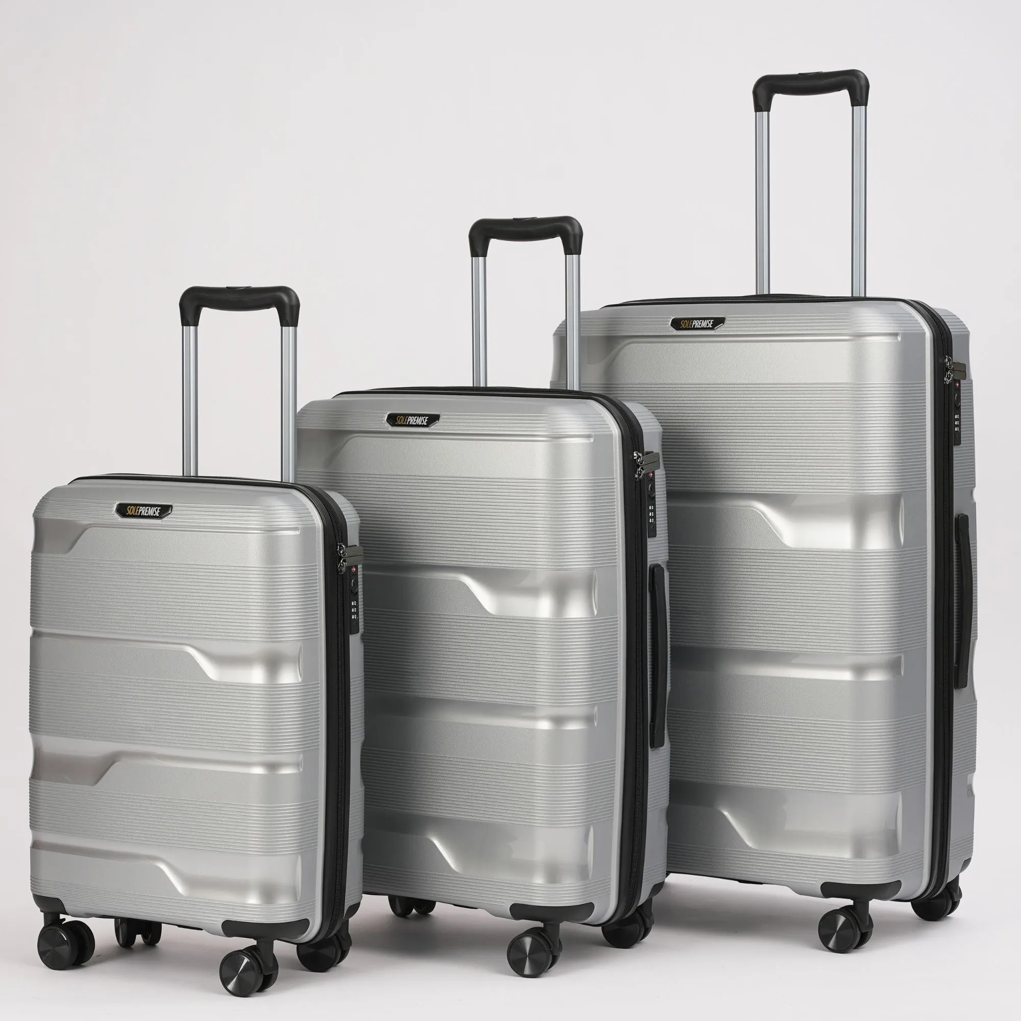 Silver Hardcase Roller Luggage 28' with 360° Wheels & TSA Lock