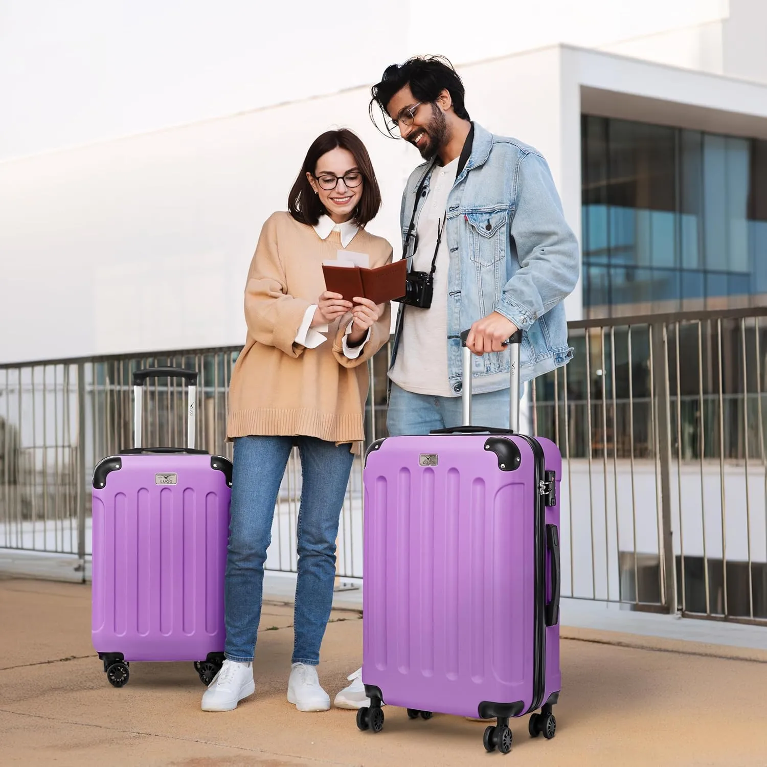 Skywander 2pc 20in & 24in Suitcase - Lavender