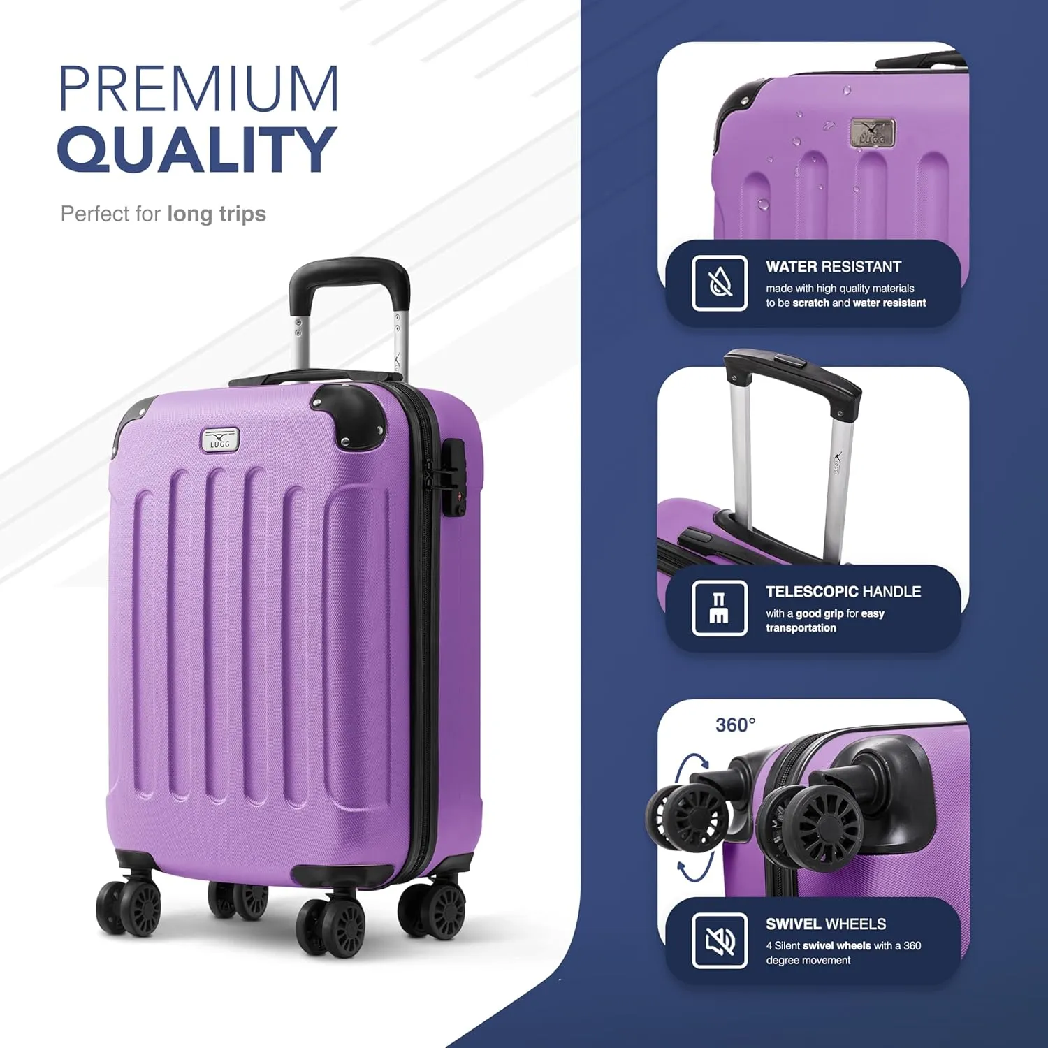 Skywander 2pc 20in & 24in Suitcase - Lavender