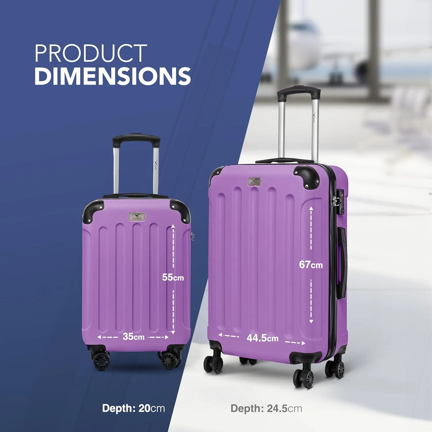 Skywander 2pc 20in & 24in Suitcase - Lavender