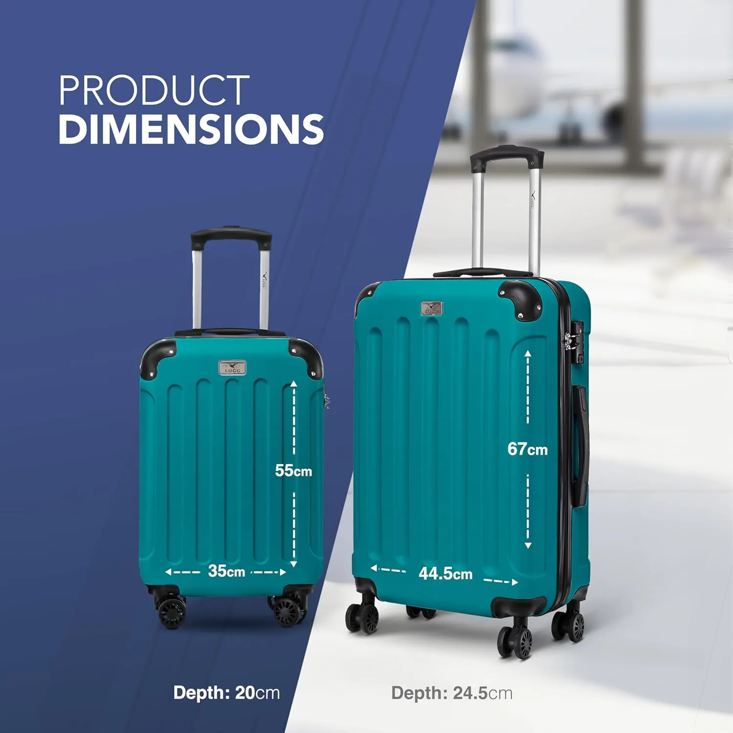 Skywander 2pc 20in & 24in Suitcase - Teal