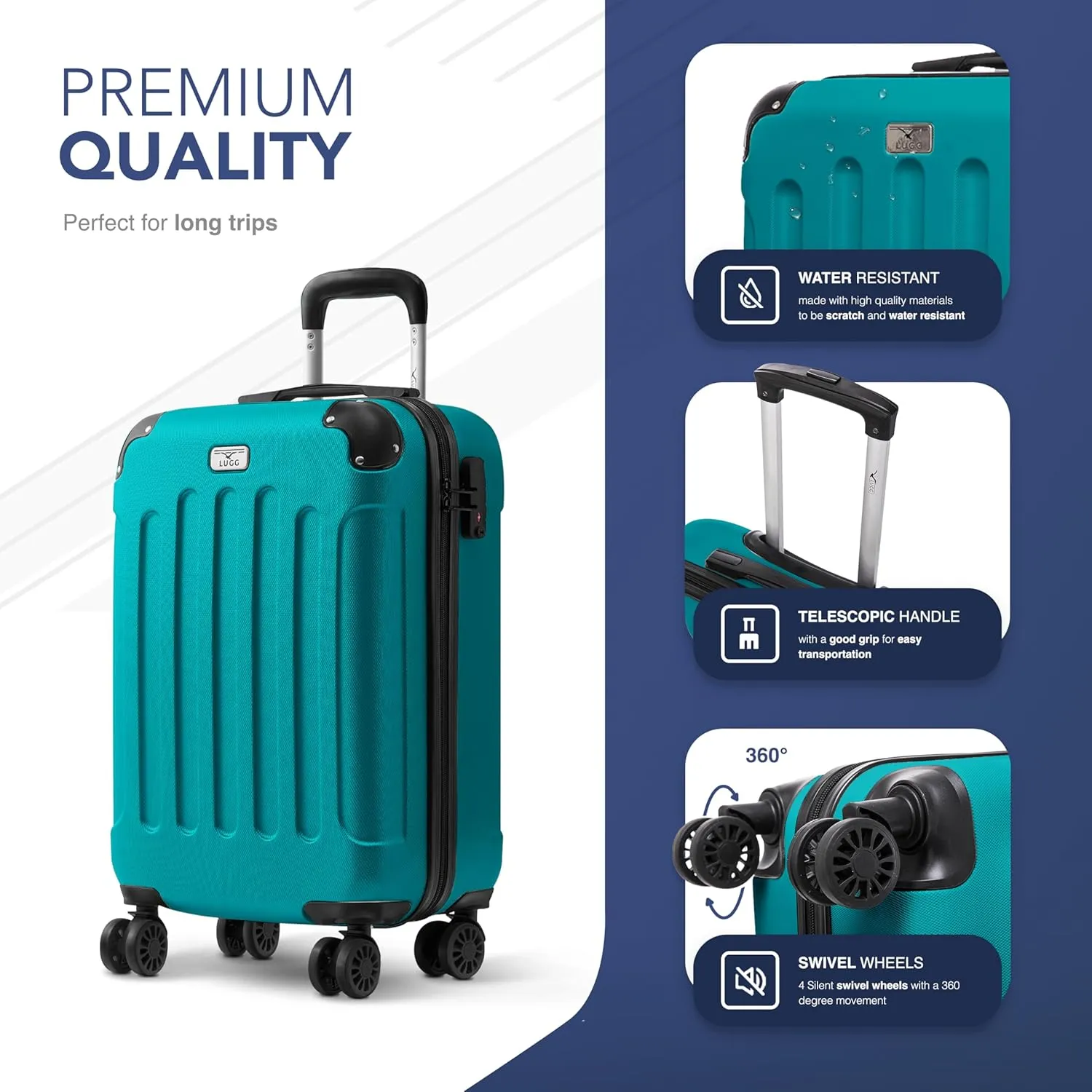 Skywander 2pc 20in & 24in Suitcase - Teal