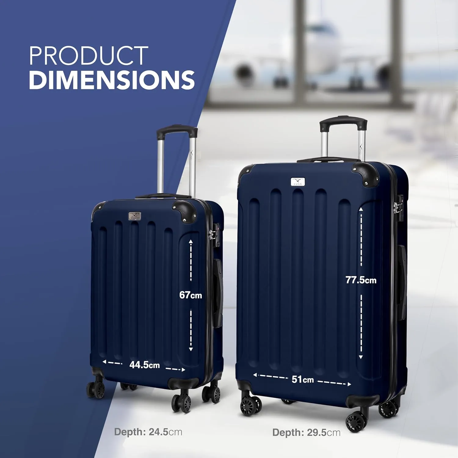 Skywander 2pc 24in & 28in Suitcase - Midnight Blue