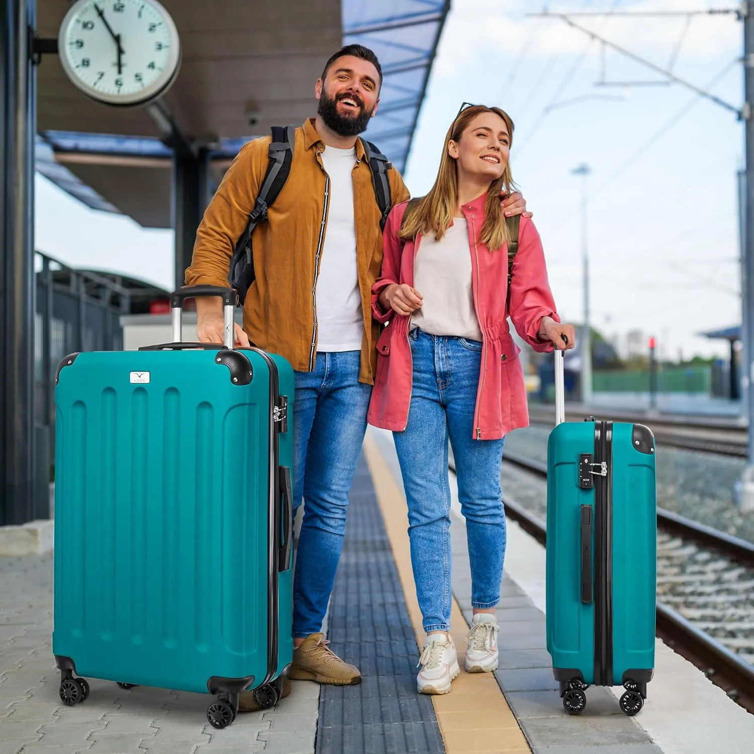 Skywander 2pc 24in & 28in Suitcase - Teal