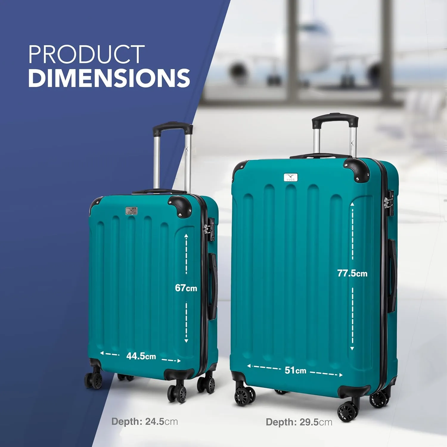 Skywander 2pc 24in & 28in Suitcase - Teal