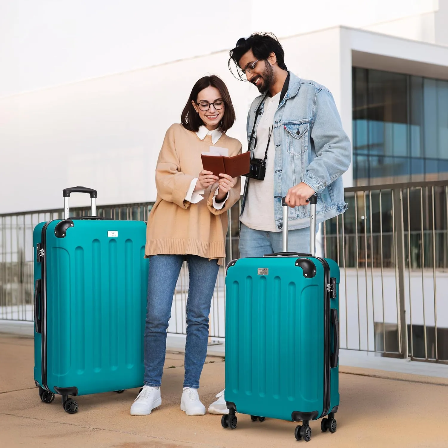 Skywander 2pc 24in & 28in Suitcase - Teal