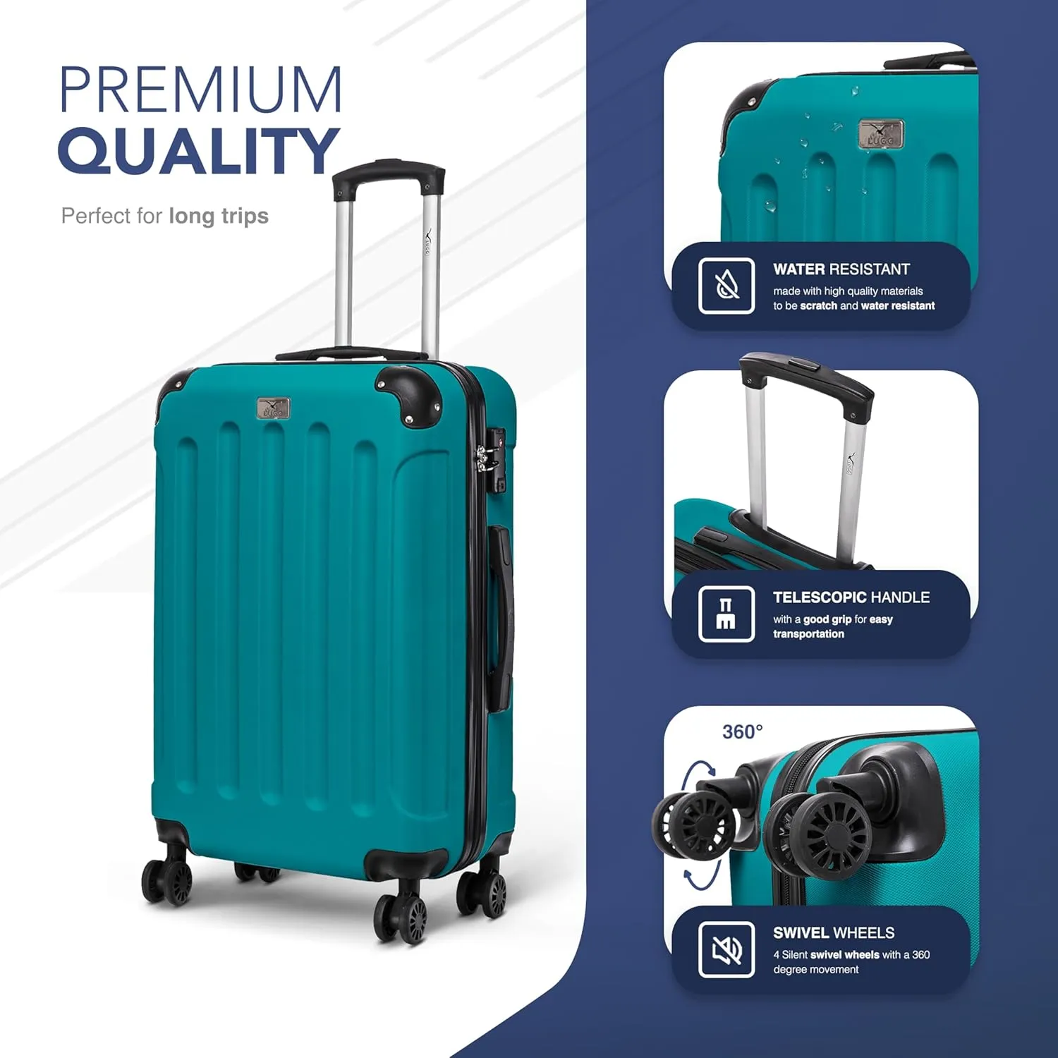 Skywander 2pc 24in & 28in Suitcase - Teal