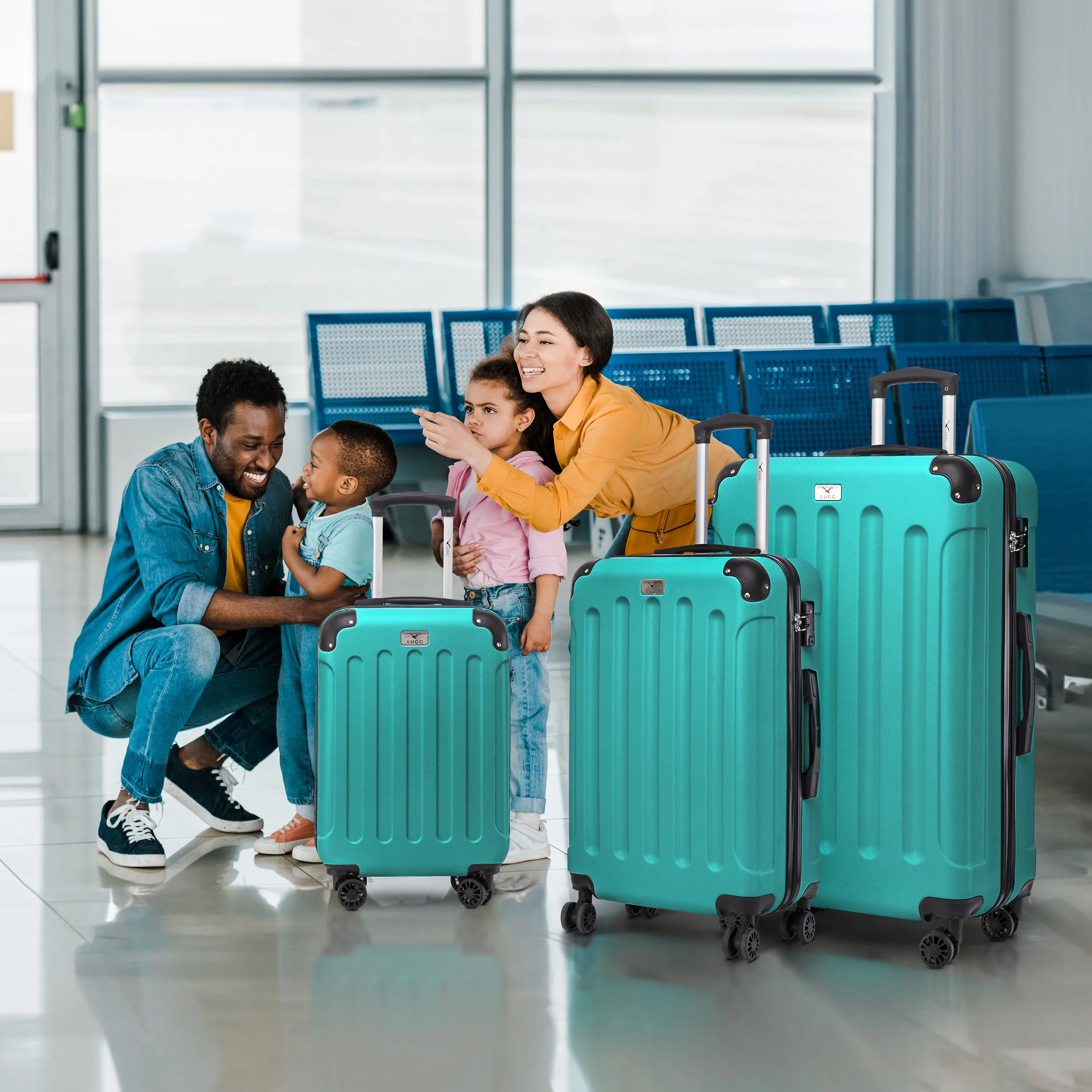 Skywander 3pc Suitcase Set in Teal