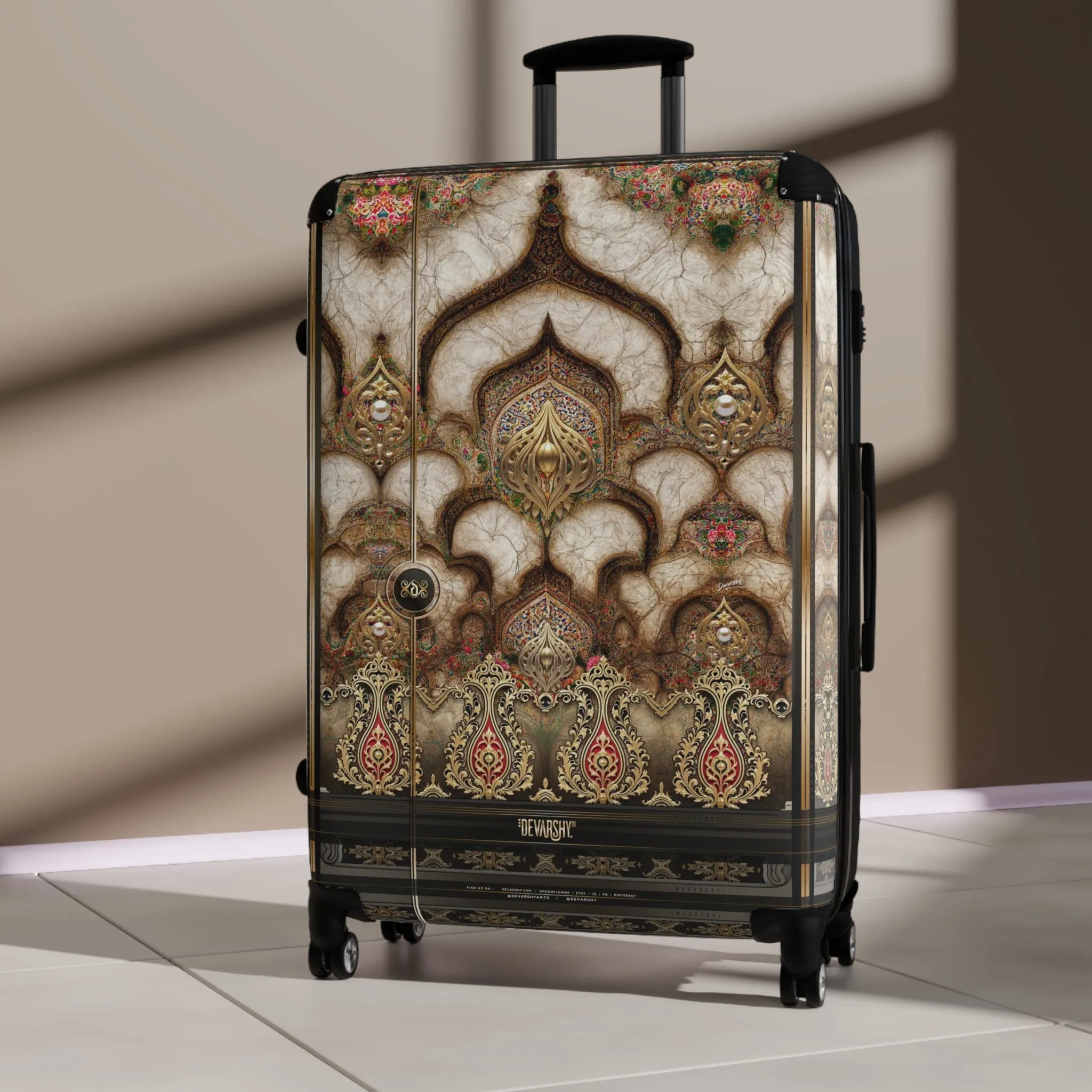 Sultans Embrace Suitcase Carry-on Suitcase Arabic Design Luggage Luxury Hard Shell Suitcase in 3 Sizes | D20199B