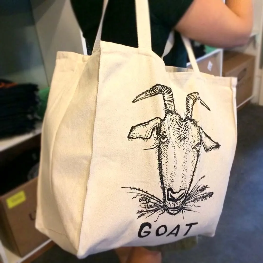 Tote - GOAT 100% Cotton Canvas Tote by Slow Loris