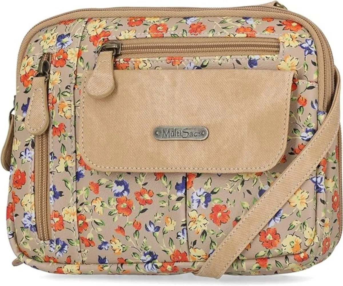 Triple Compartment Crossbody Bag