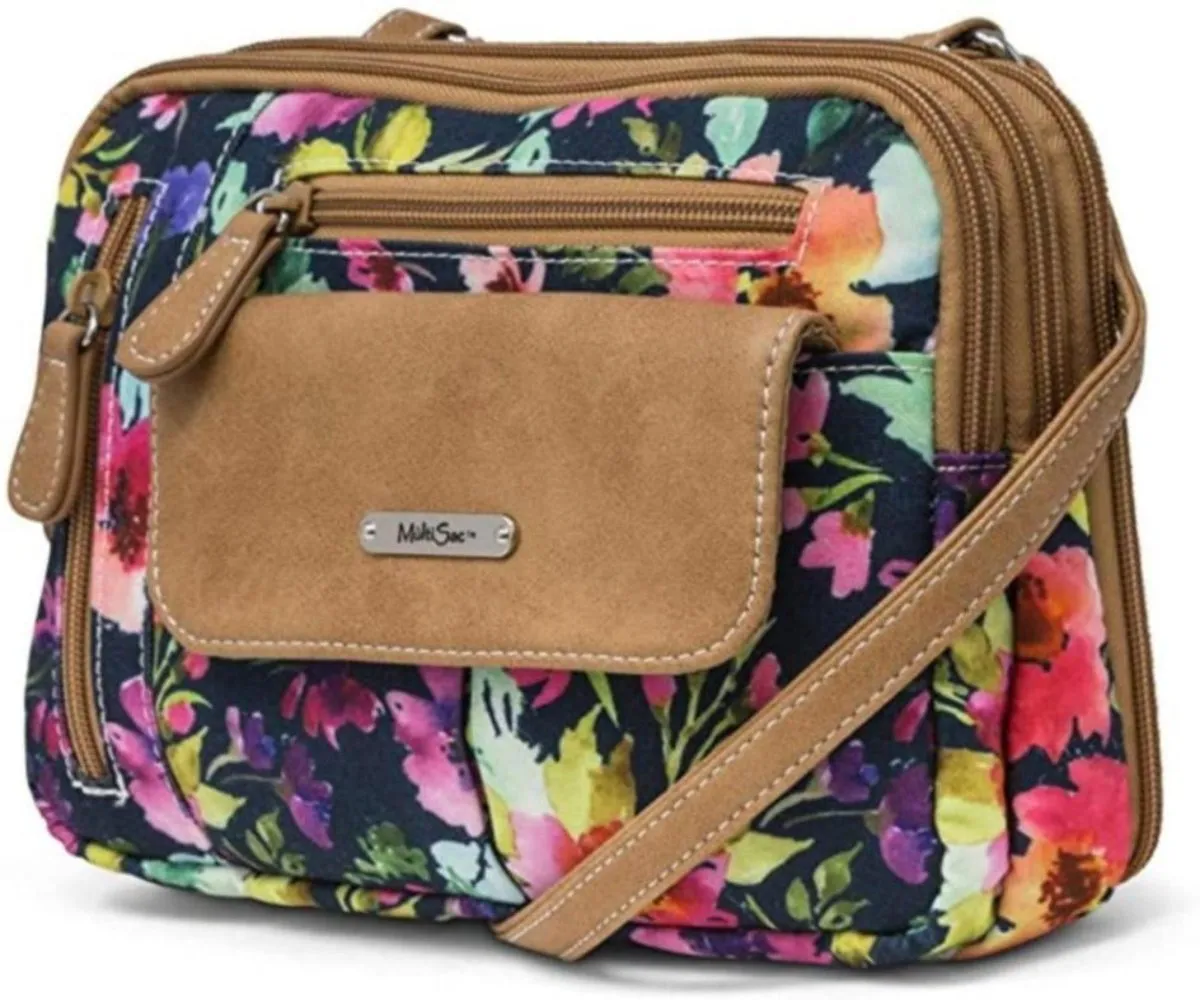 Triple Compartment Crossbody Bag