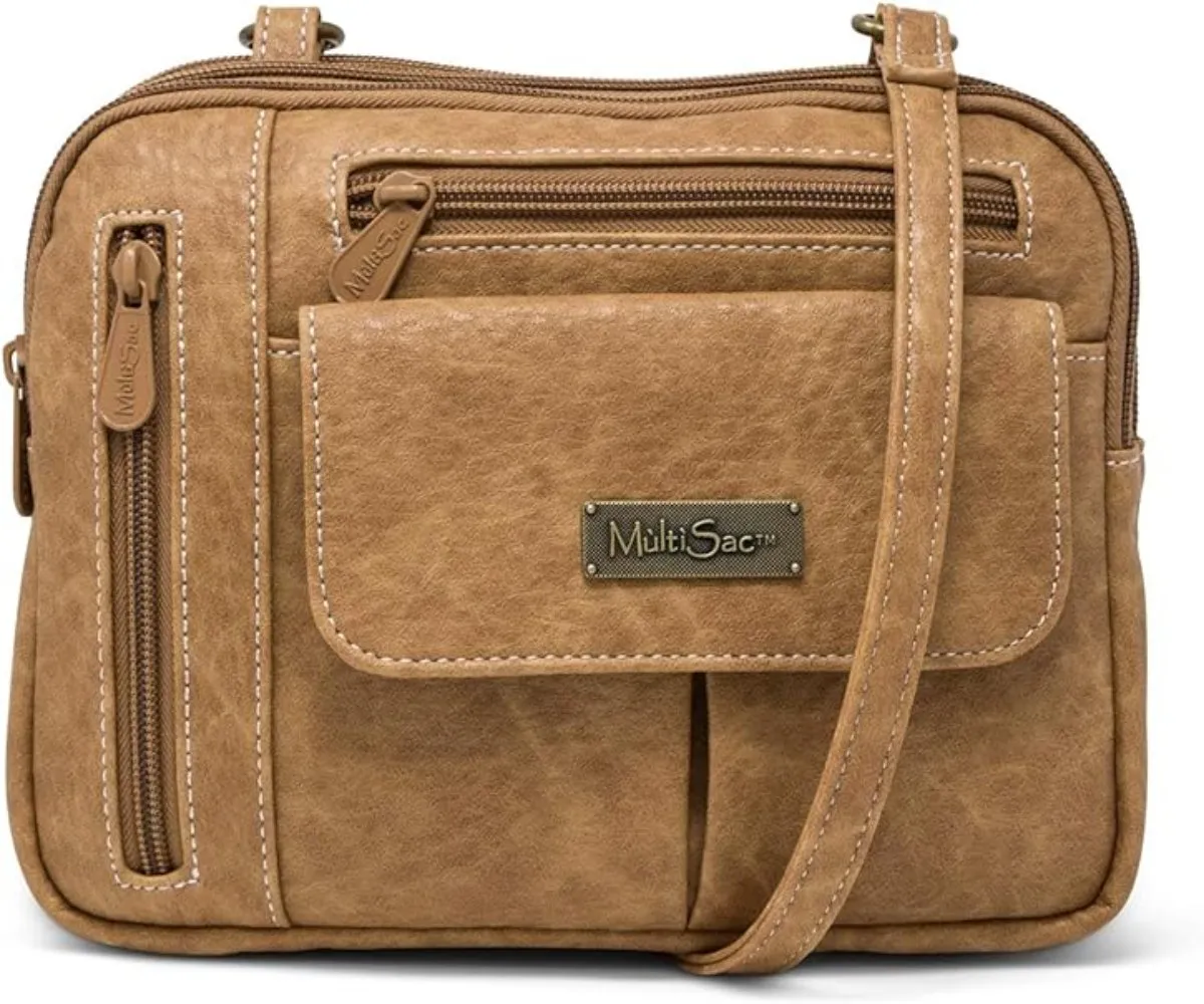 Triple Compartment Crossbody Bag