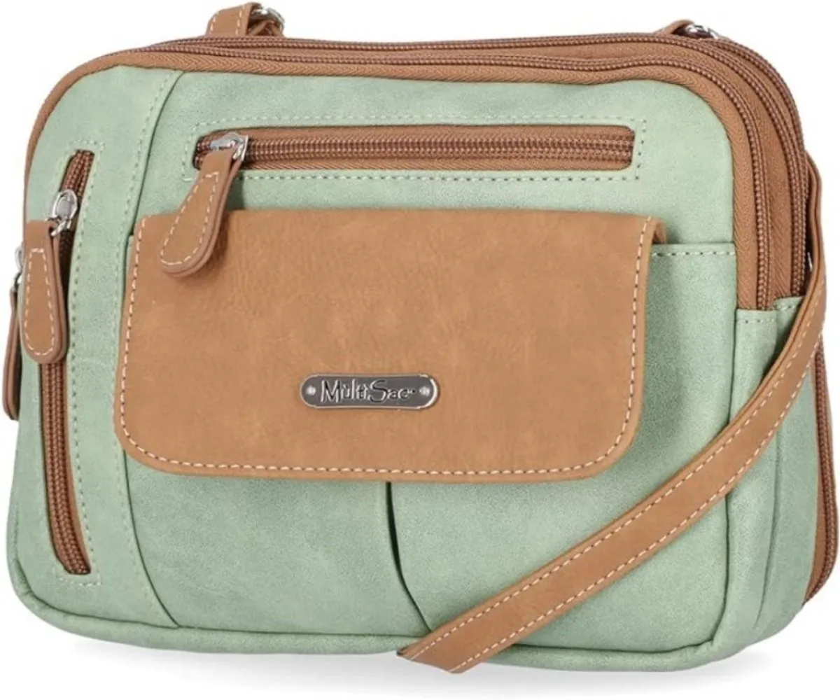 Triple Compartment Crossbody Bag