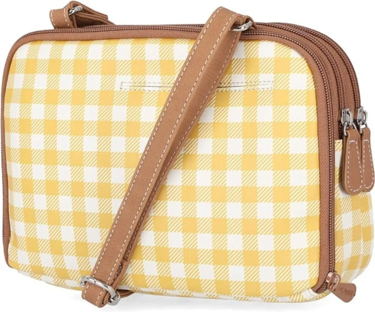 Triple Compartment Crossbody Bag