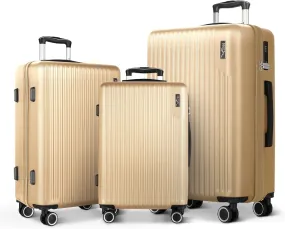 Vacay 3pc Suitcase Set in Sunset Gold