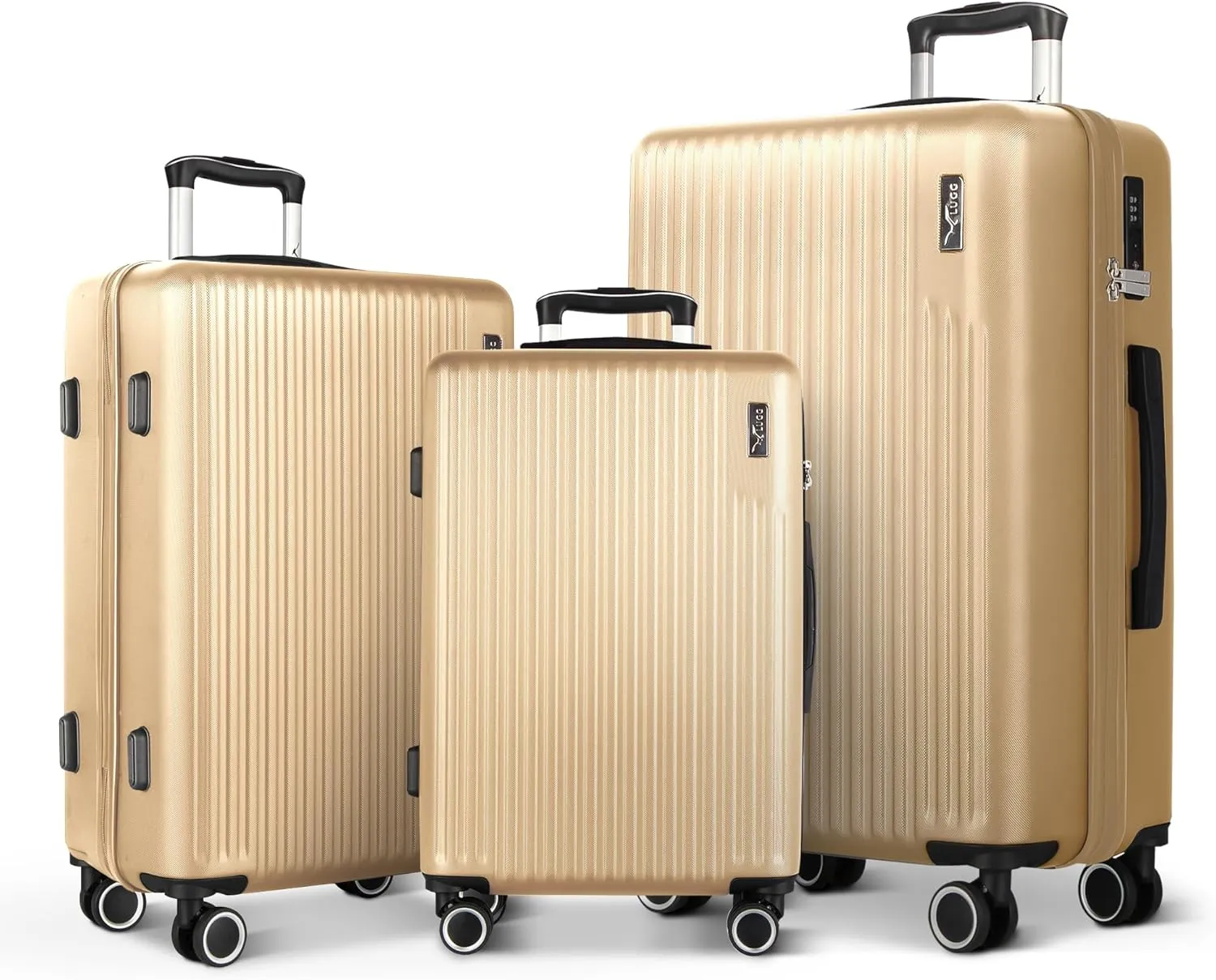 Vacay 3pc Suitcase Set in Sunset Gold